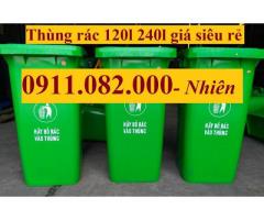 Bán thùng rác giá rẻ tại hòa phú vĩnh long- thùng đựng rác 120l 240l- lh 0911082000