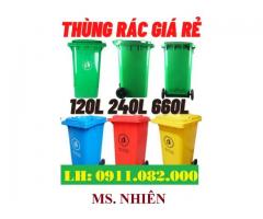 Thùng rác hàng mới về giá rẻ sỉ và lẻ- thùng rác 120l 240l giá rẻ tại kiên giang- lh 0911082000