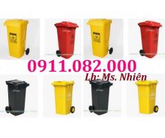 Bán thùng rác 120l 240l giá rẻ tại an giang- thùng rác dày dặn, bền màu- lh 0911082000