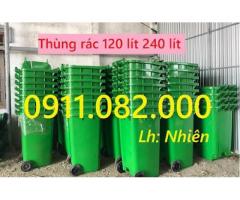 Bán thùng đựng rác giá rẻ tại tiền giang, thùng rác 120l 240l dầy chất lượng- lh 0911082000