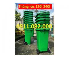 Bán thùng đựng rác 240 lít giá rẻ tại vĩnh long, thùng rác giả gỗ ngoài trời- lh 0911.082.000